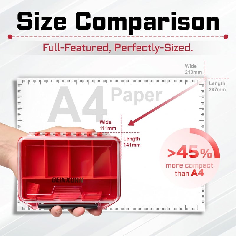GEINXURN IPX4 Waterproof Small Storage Parts Organizer, Small Parts Case with Removable Dividers, Screwdriver Bit Set Box(2 Boxes) - Image 3